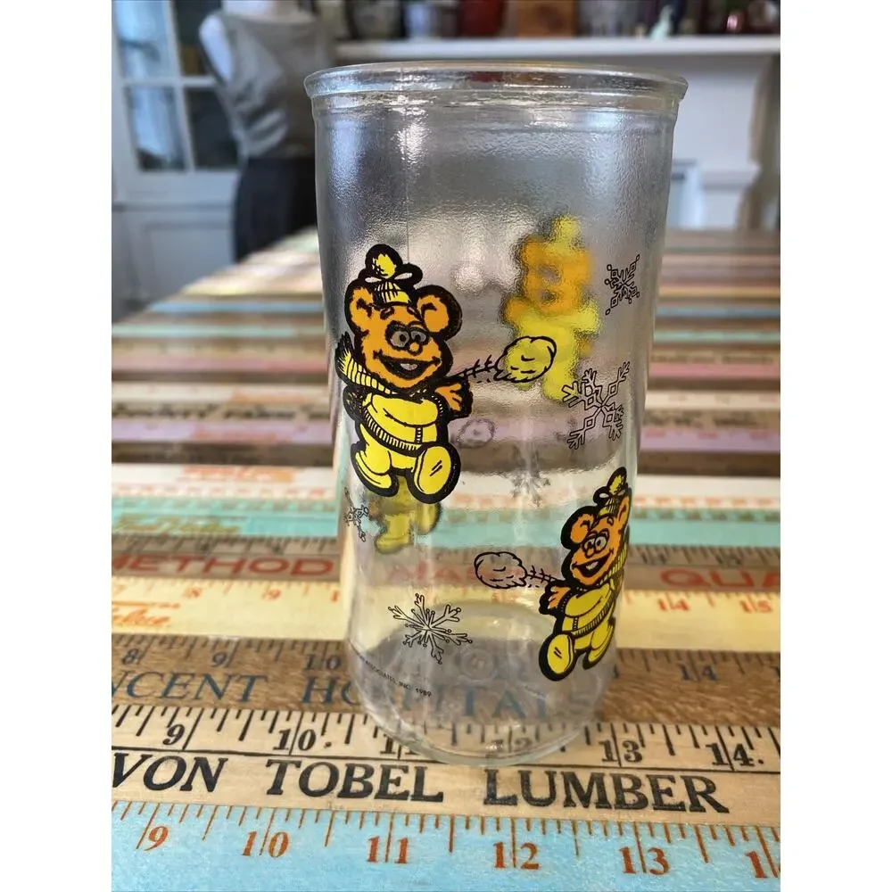 VINTAGE Muppets Jim Henson Alvin Chipmunk Lot of 2 Tall Glasses